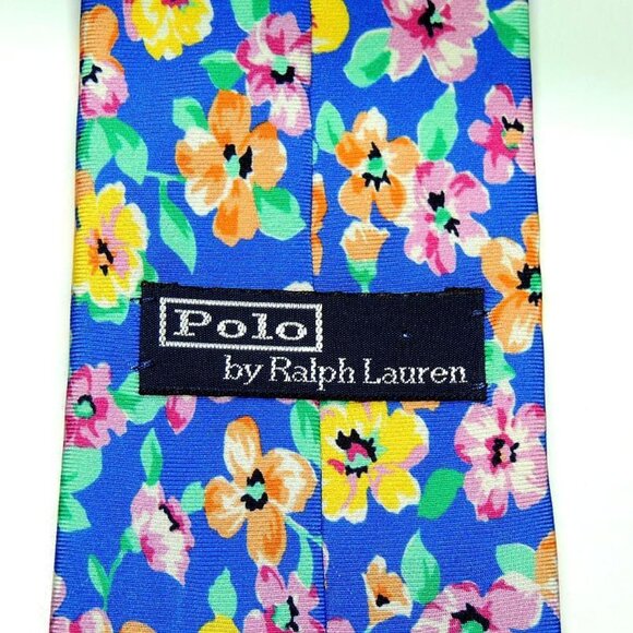 Polo Ralph Lauren Multicolor Floral Men's Tie 56 X 3 1/8" Excellent Condition - Picture 2 of 2